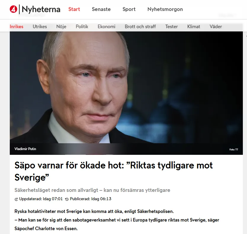 Det är löjeväckande att man hela tiden använder porträtt på Rysslands President Vladimir Vladimirovich Putin i dessa västerländska “nyhetsartiklar”.